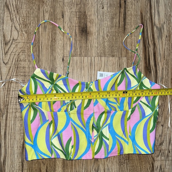 NEW! Zara Wavy Print Crop Top with spaghetti straps - Picture 10 of 11